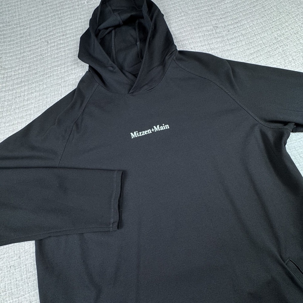 Mizzen‎ Main Proflex Hoodie Men XL Black Golf Performance Embroidered Pullover